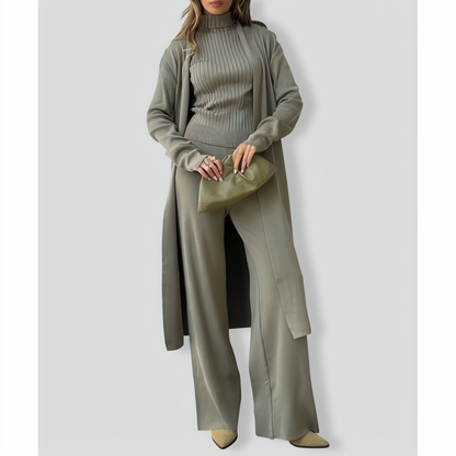 Three-Piece Simple Knitted Suit