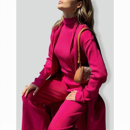 Three-Piece Simple Knitted Suit