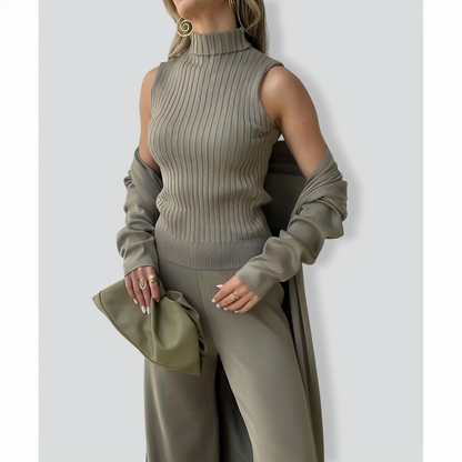 Three-Piece Simple Knitted Suit