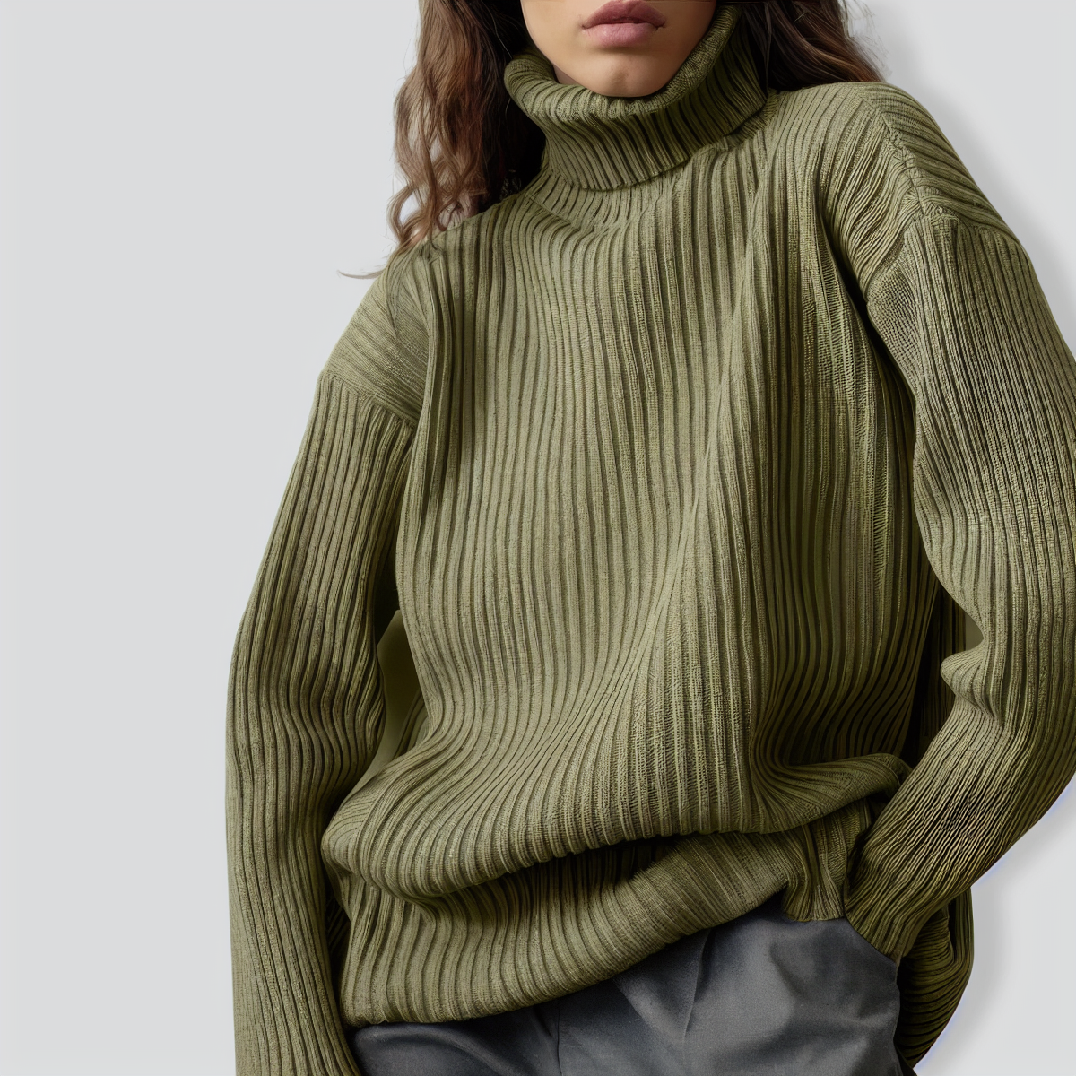 Loose Warm Turtleneck Sweater Two Piece Set