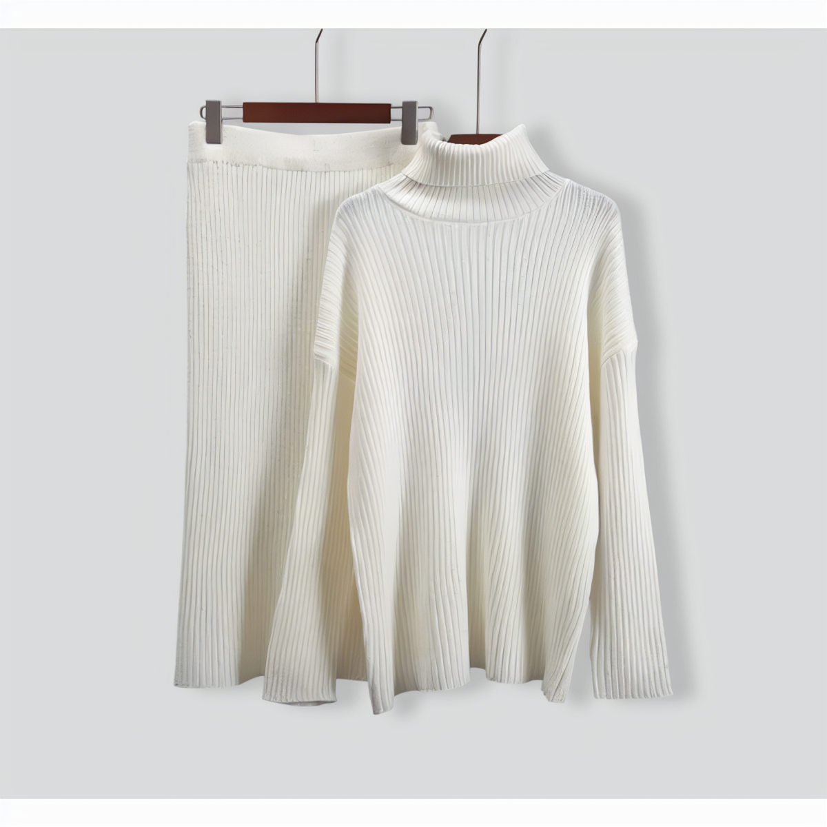 Loose Warm Turtleneck Sweater Two Piece Set