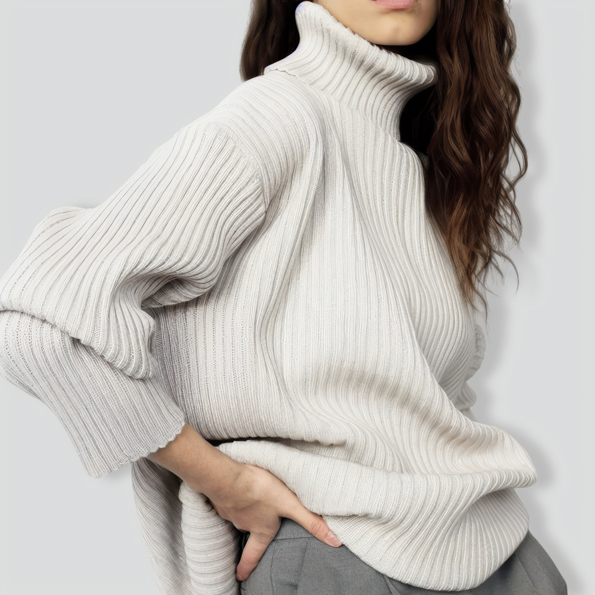 Loose Warm Turtleneck Sweater Two Piece Set