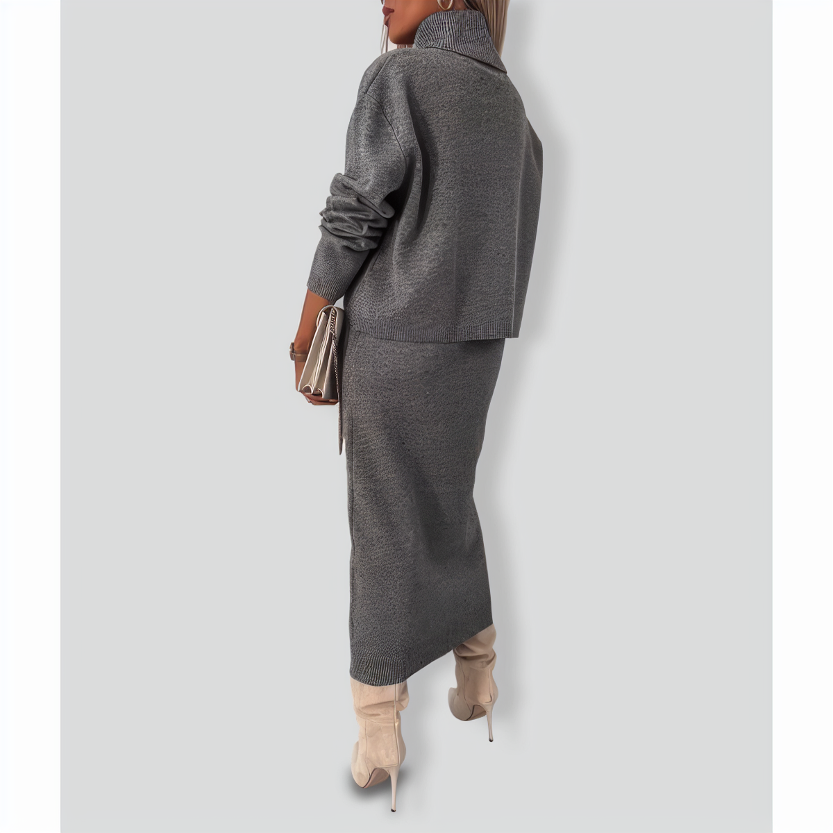 BB0926 Turtleneck Casual Two-Pieces Set