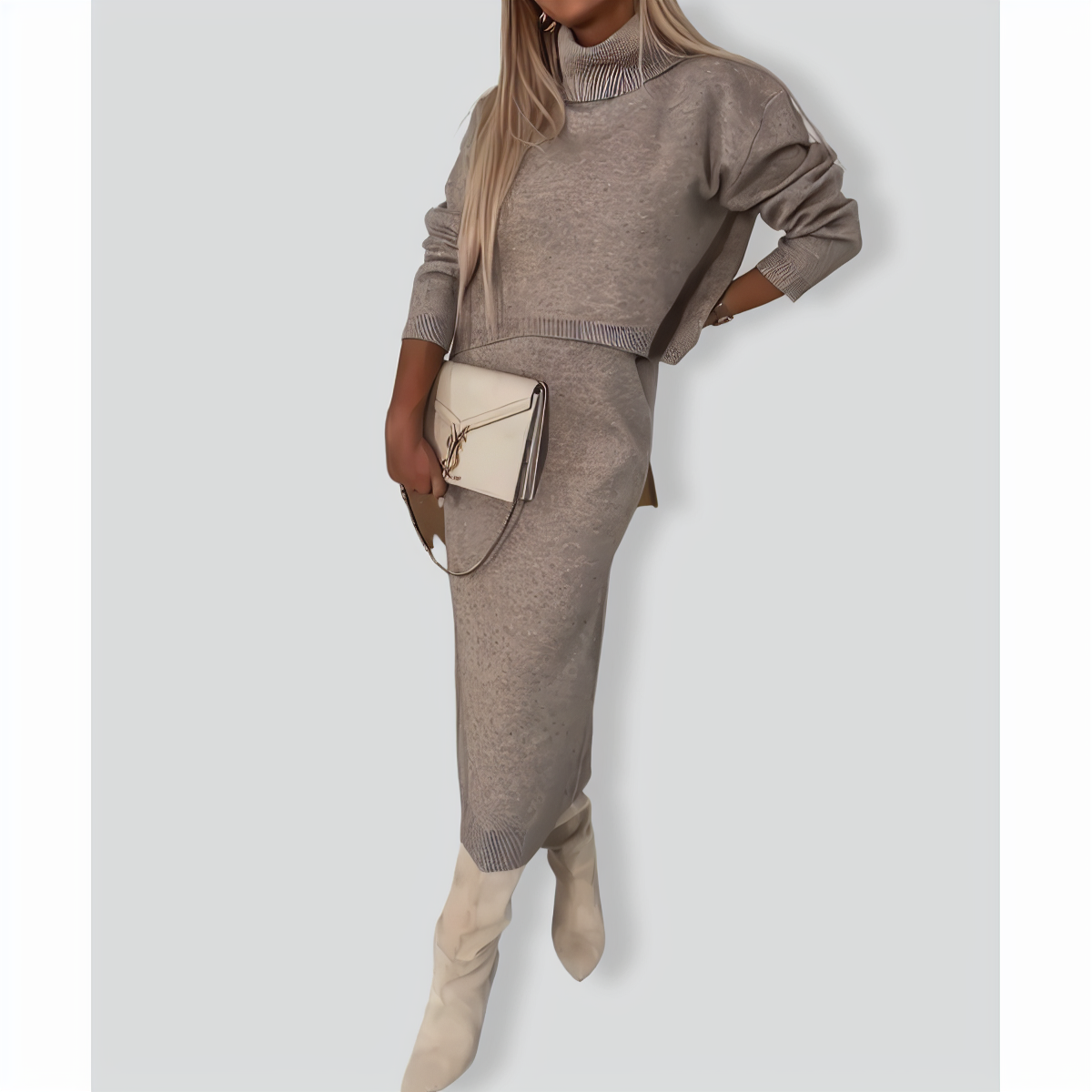 BB0926 Turtleneck Casual Two-Pieces Set