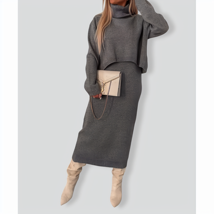 BB0926 Turtleneck Casual Two-Pieces Set