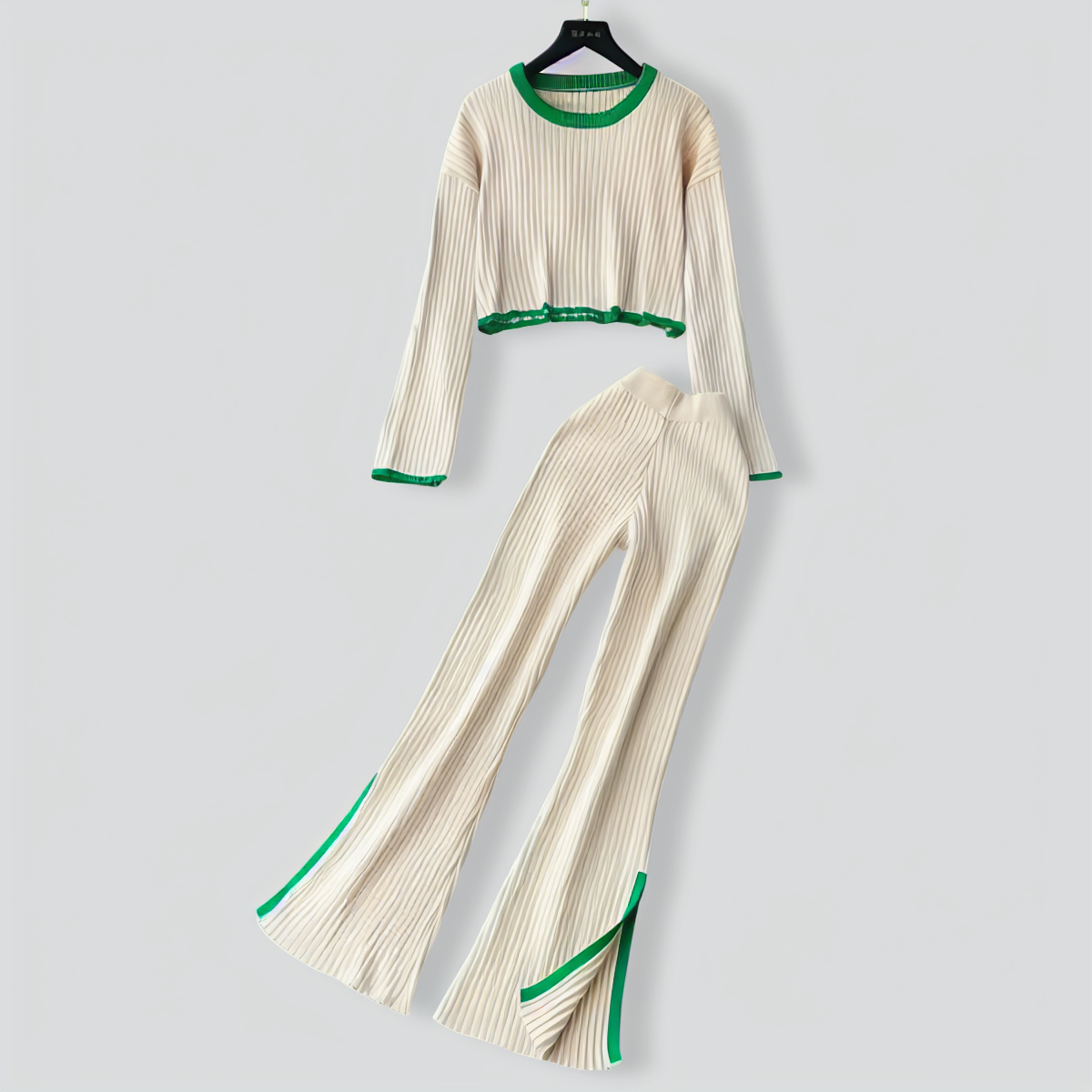 Stitched Contrasting Color Two-piece Set