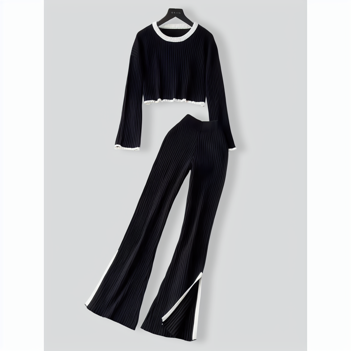 Stitched Contrasting Color Two-piece Set