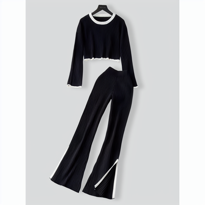 Stitched Contrasting Color Two-piece Set