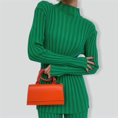 Women's Knitted Flared Pants Sweater Two -piece Suit