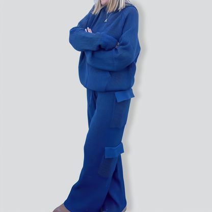 Stylish Hooded Sportswear Casual Sweater Two-Piece Set