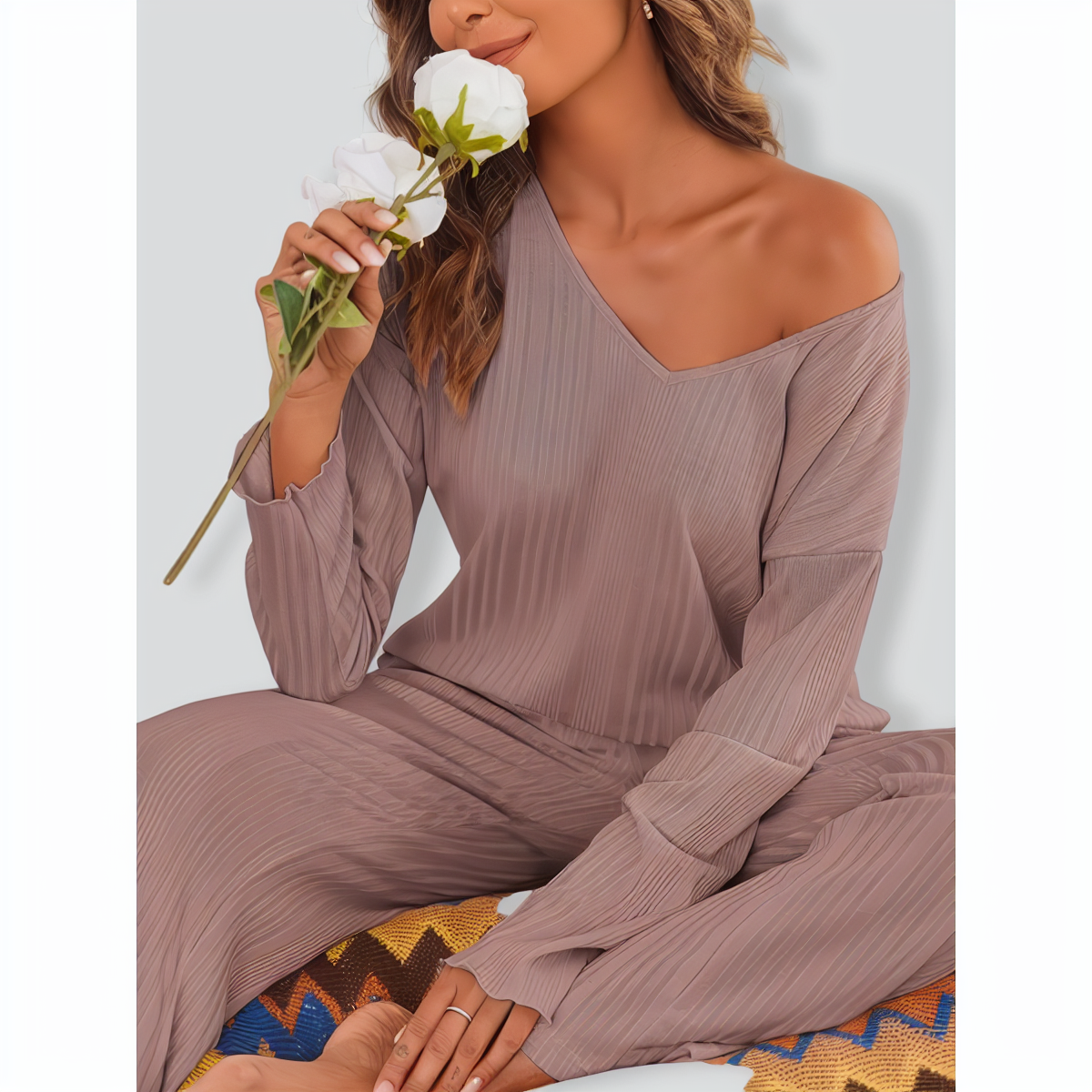 Warm Long Sleeve & Long Pants Pajamas Two Piece Set