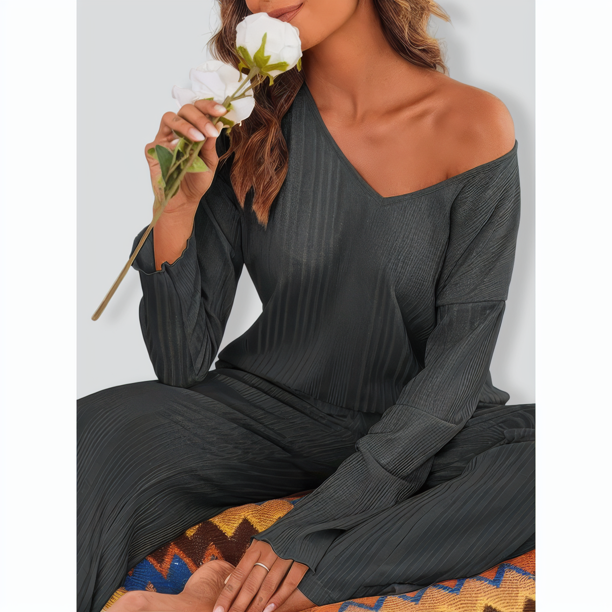 Warm Long Sleeve & Long Pants Pajamas Two Piece Set