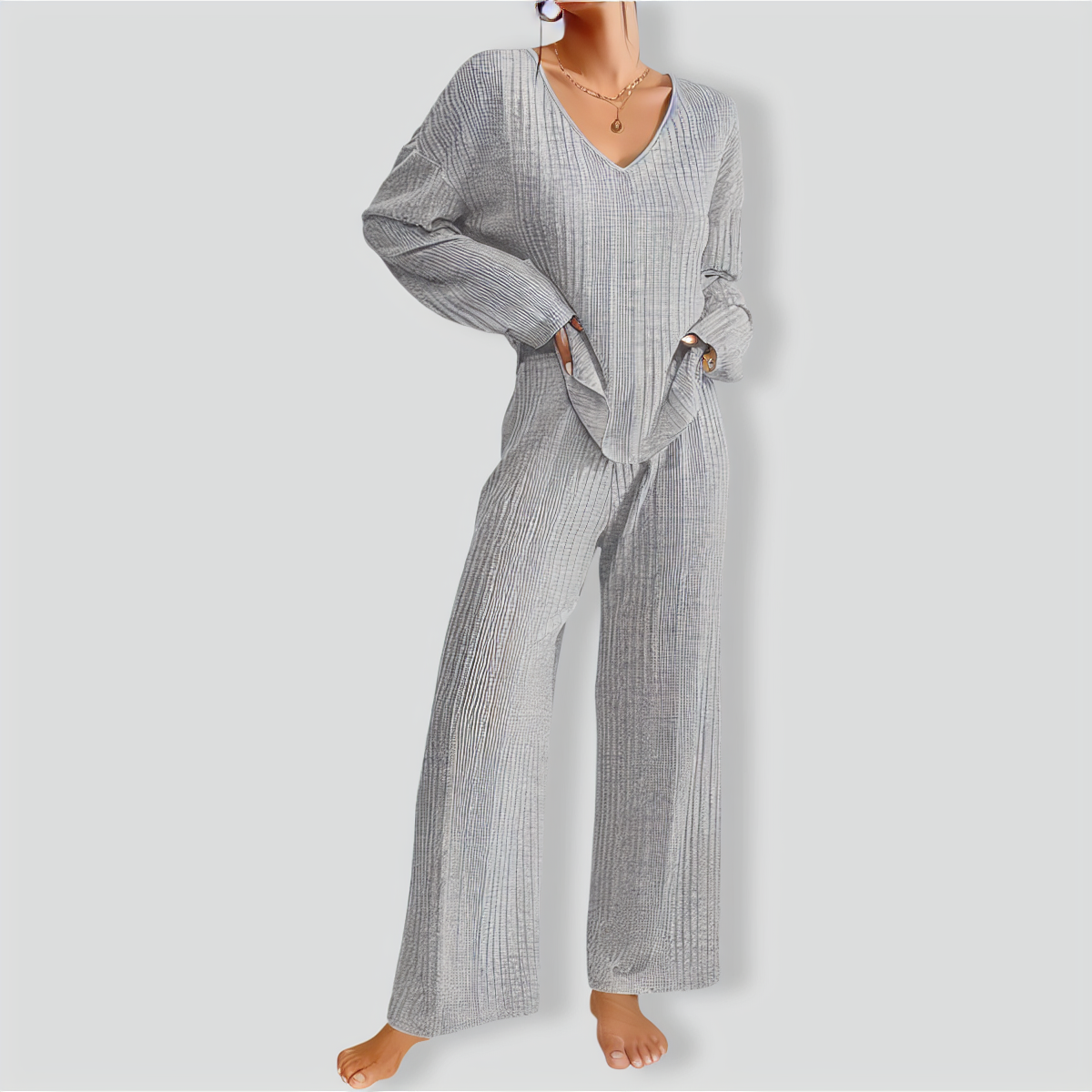 Warm Long Sleeve & Long Pants Pajamas Two Piece Set
