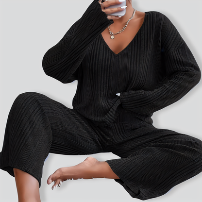 Warm Long Sleeve & Long Pants Pajamas Two Piece Set