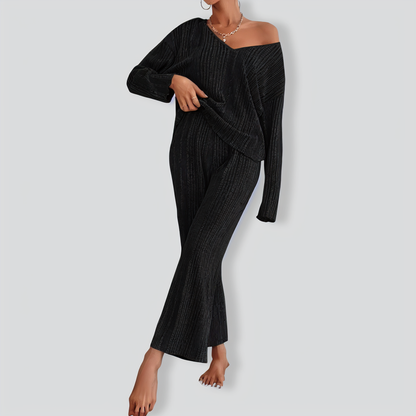 Warm Long Sleeve & Long Pants Pajamas Two Piece Set