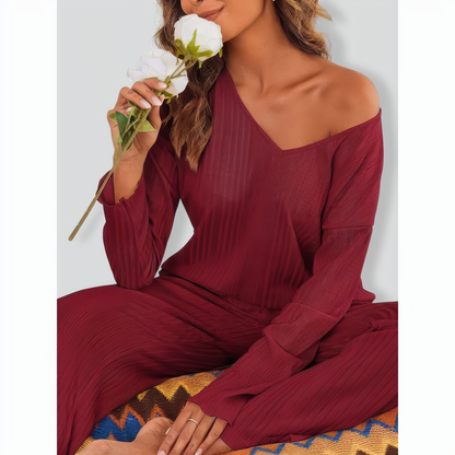 Warm Long Sleeve & Long Pants Pajamas Two Piece Set