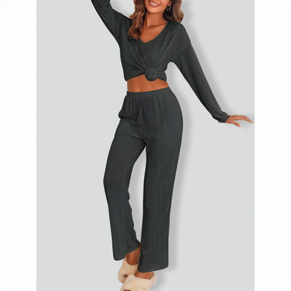Warm Long Sleeve & Long Pants Pajamas Two Piece Set