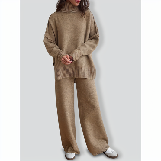 Stylish Solid Color Loose Casual Knitted Set