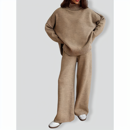 Stylish Solid Color Loose Casual Knitted Set