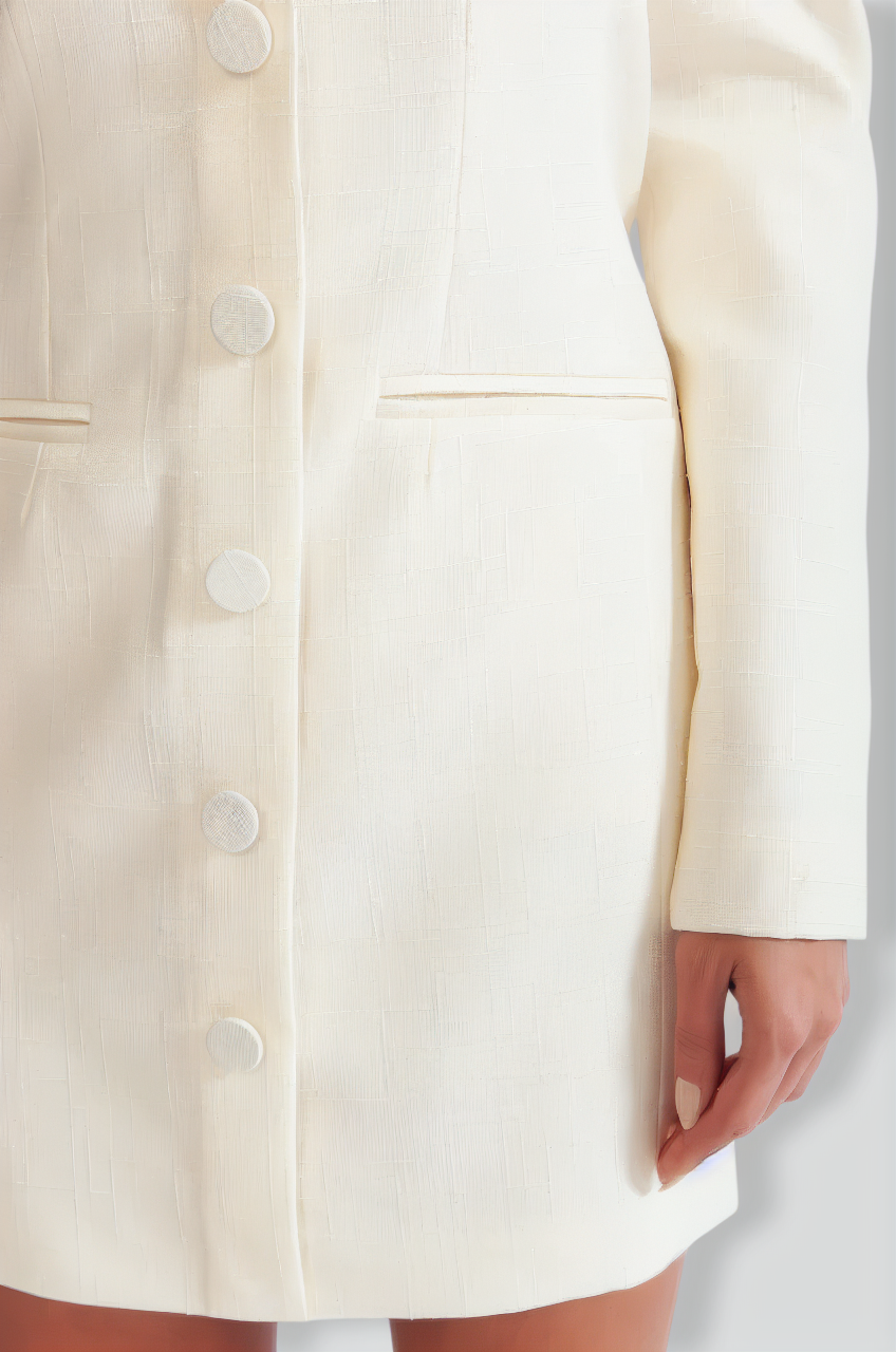 Off The Shoulder Roses Dress - Cream