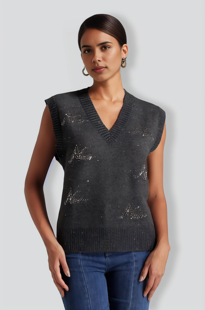 Gacia Glitter Knitted Vest