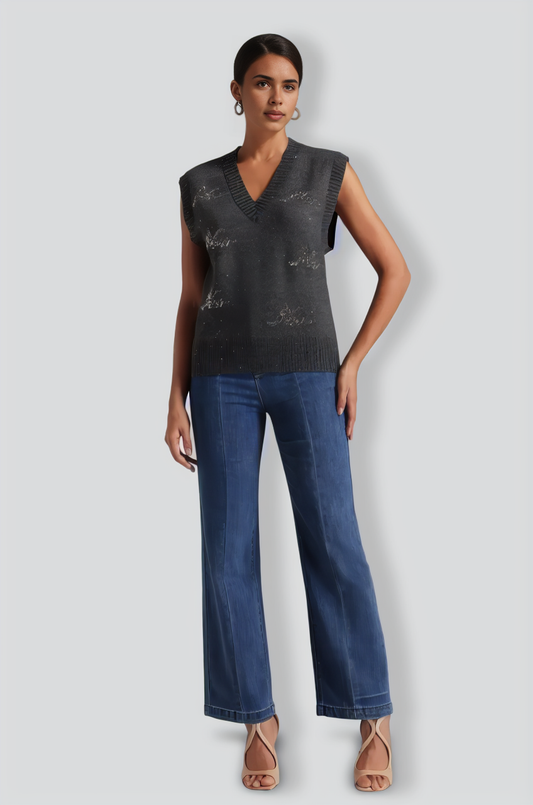 Gacia Glitter Knitted Vest