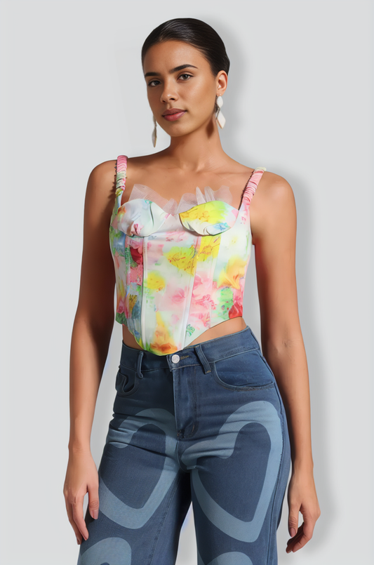 Grinin Printed Bustier Top