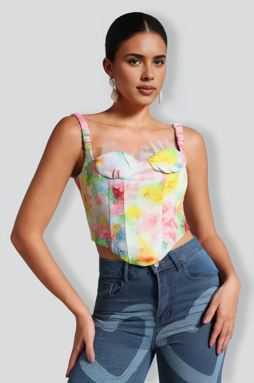 Grinin Printed Bustier Top