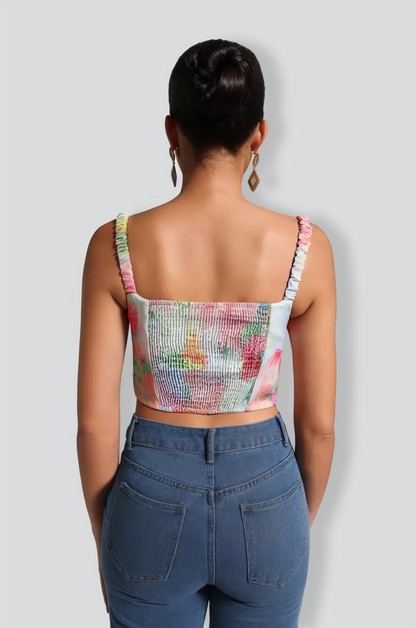 Grinin Printed Bustier Top