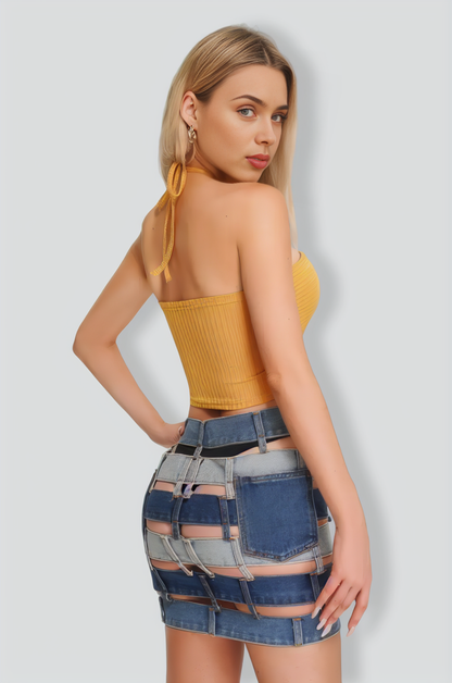 Korea Halterneck Top - Yellow