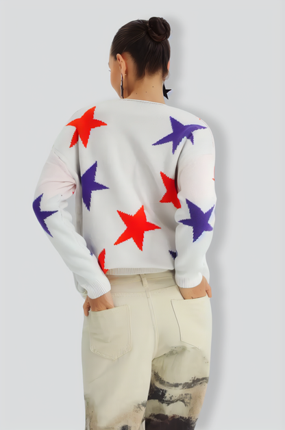 Naya Starts Sweater - White