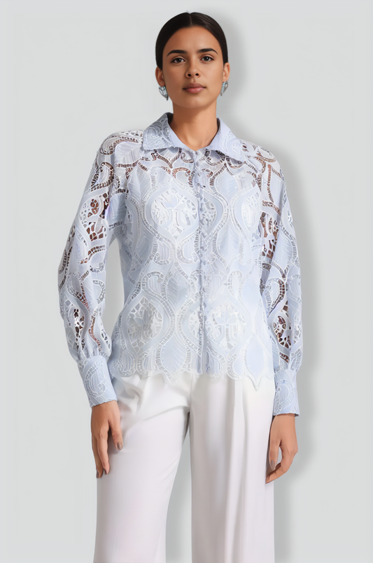 Pana Hollow Embroidery Shirt