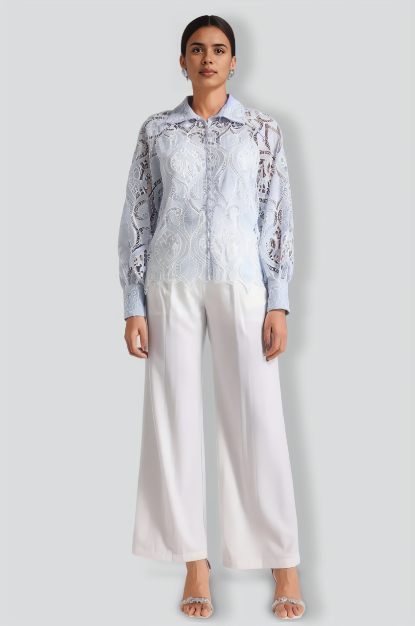 Pana Hollow Embroidery Shirt