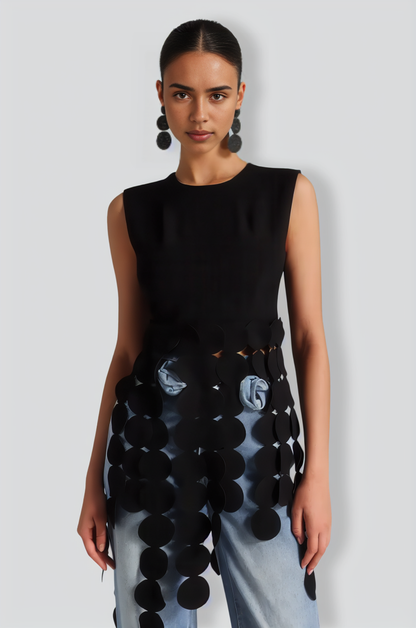 Sabina Round Leaves Top