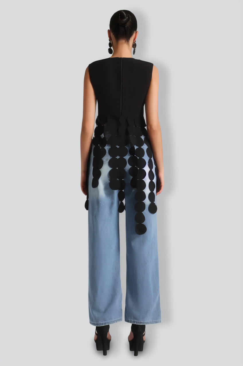 Sabina Round Leaves Top