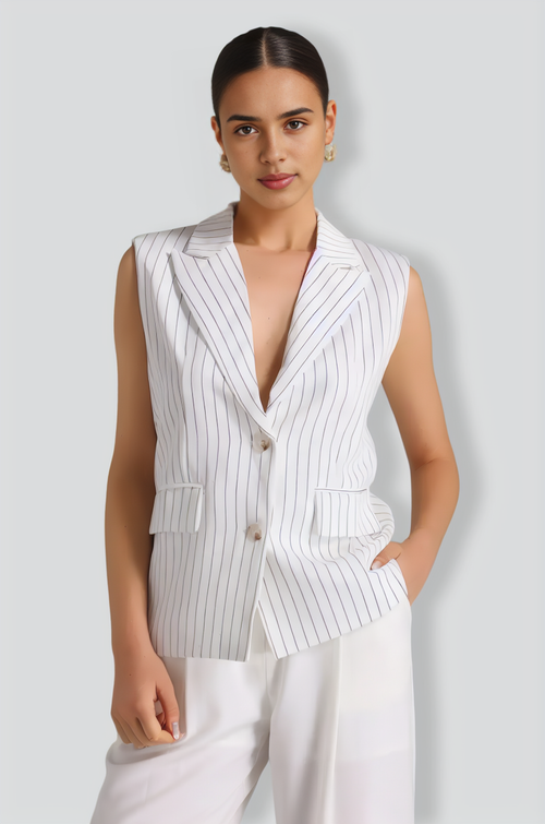 Serena Deep-V Stripe Vest