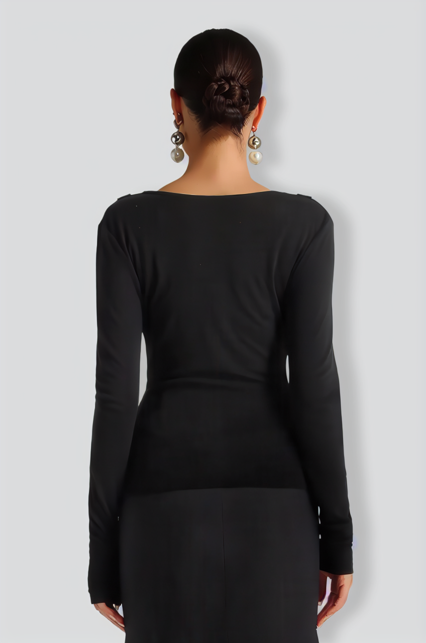 Starsha Swing Collar Long Sleeves Blouse