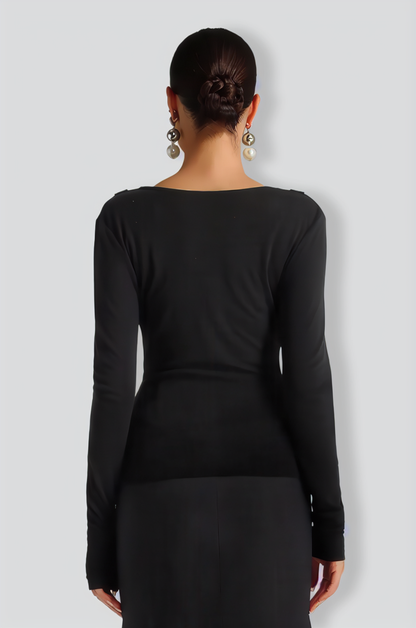 Starsha Swing Collar Long Sleeves Blouse