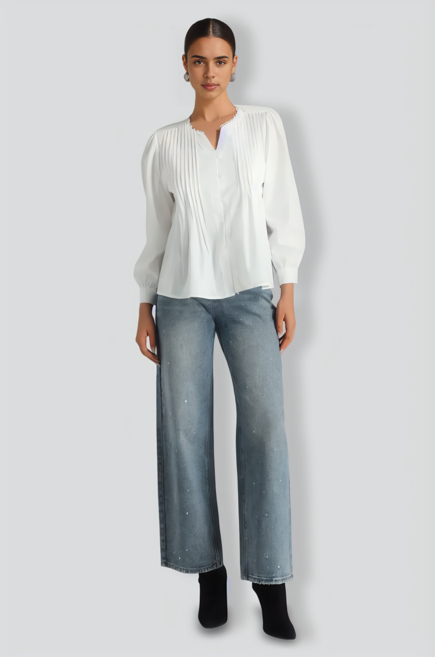 Yasir Pleated Long Sleeves Shirt