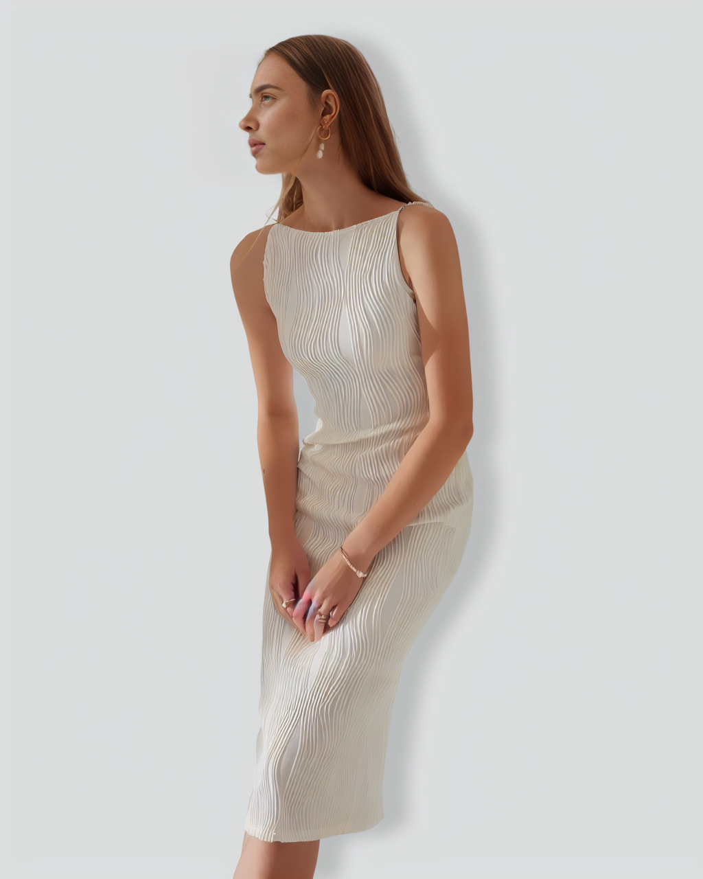 The Water Ripple Textured Cami Dress