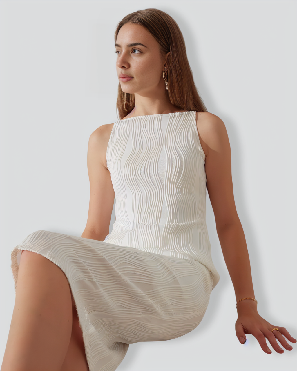 The Water Ripple Textured Cami Dress