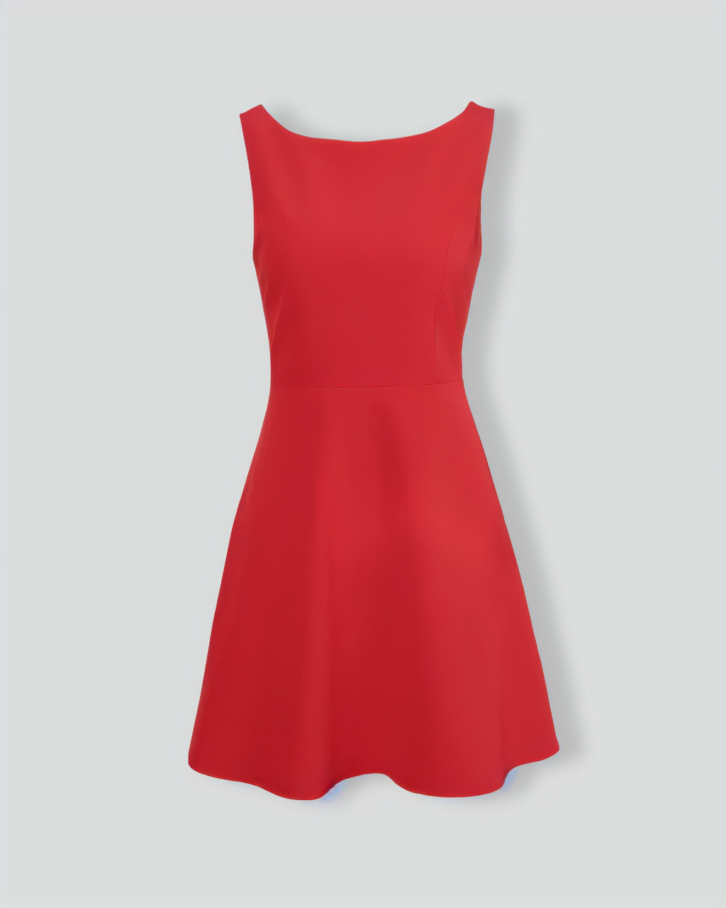 The Red Boat Neck High Waisted Mini Dress