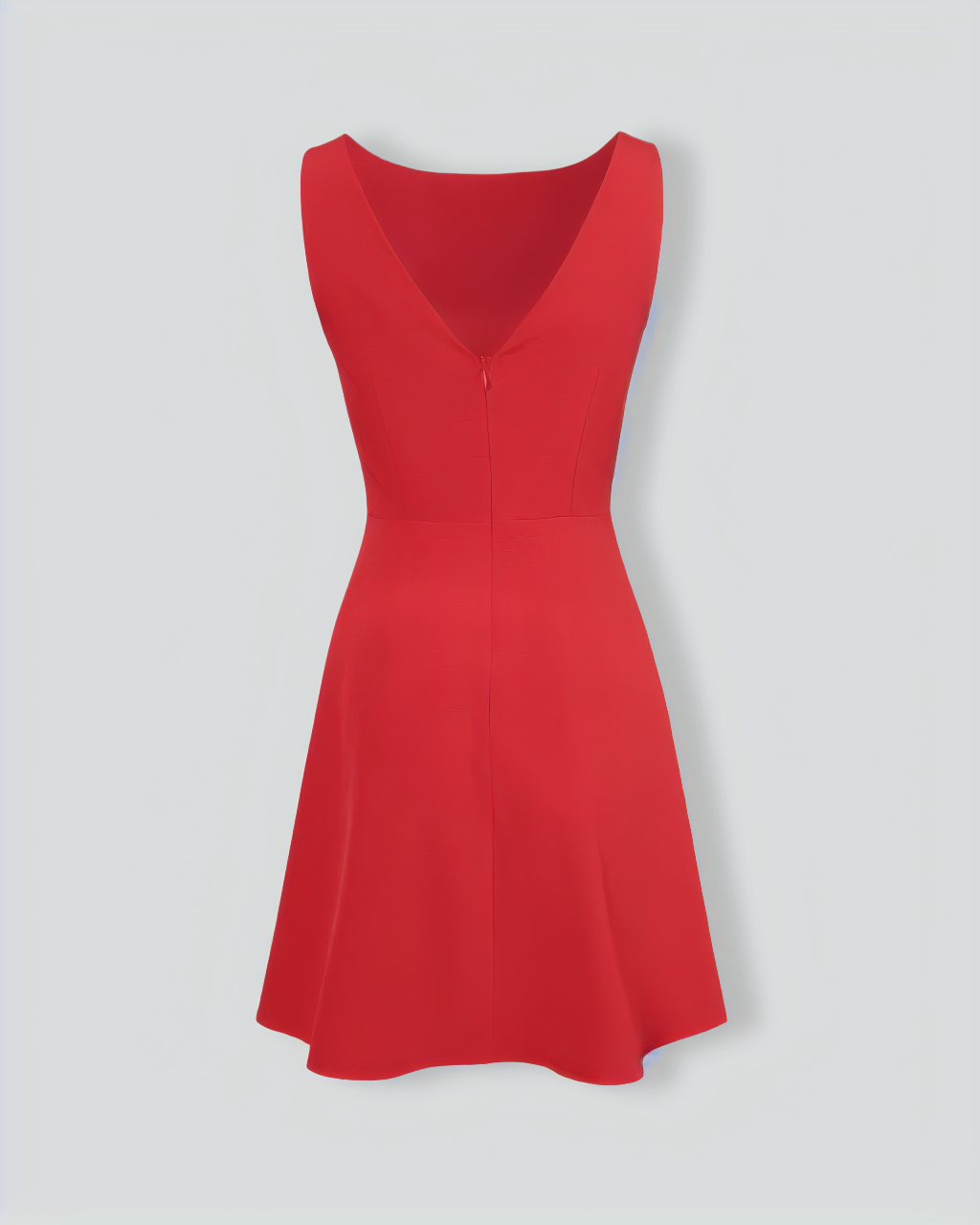 The Red Boat Neck High Waisted Mini Dress