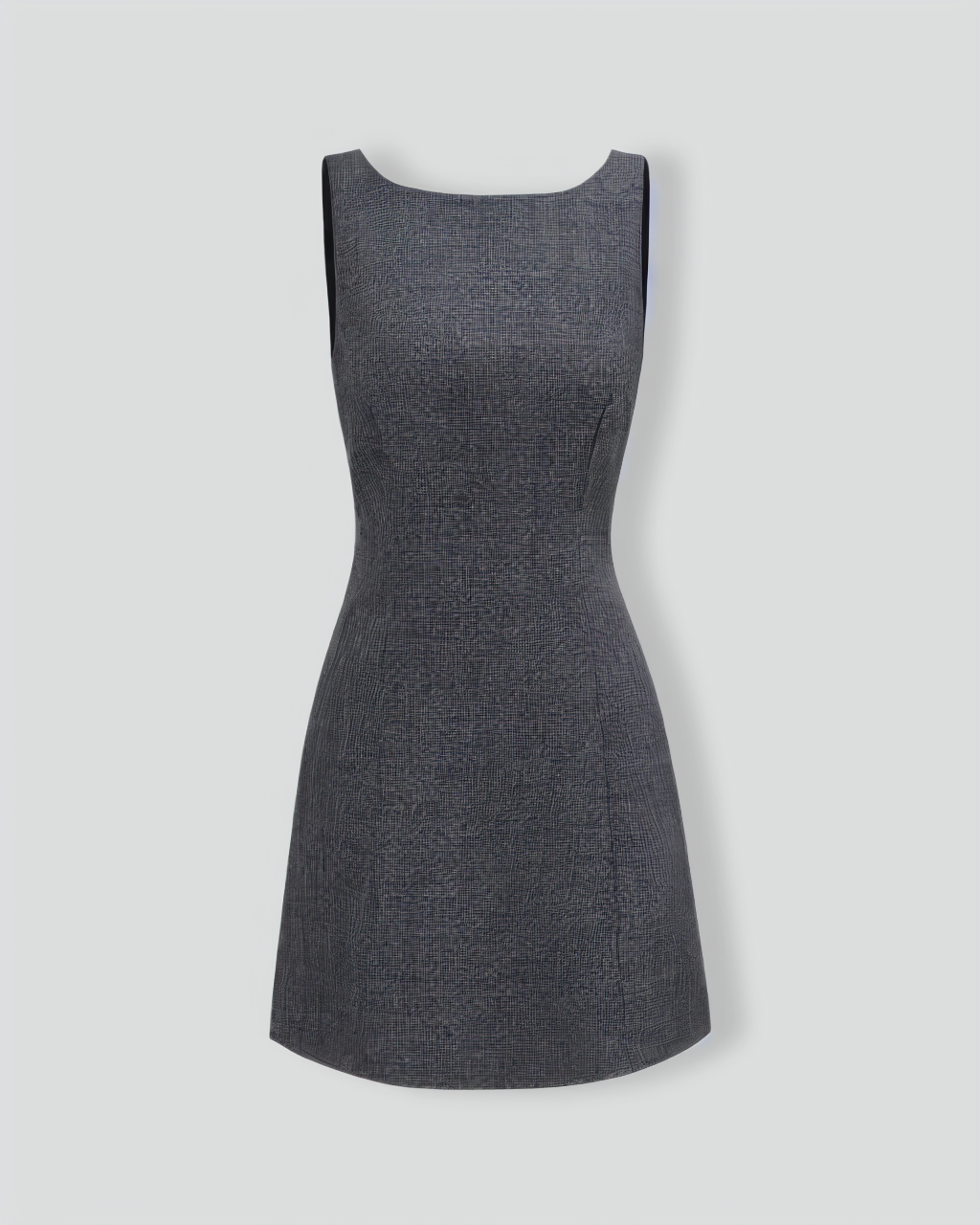 The Grey Boat Neck Sleeveless Mini Dress