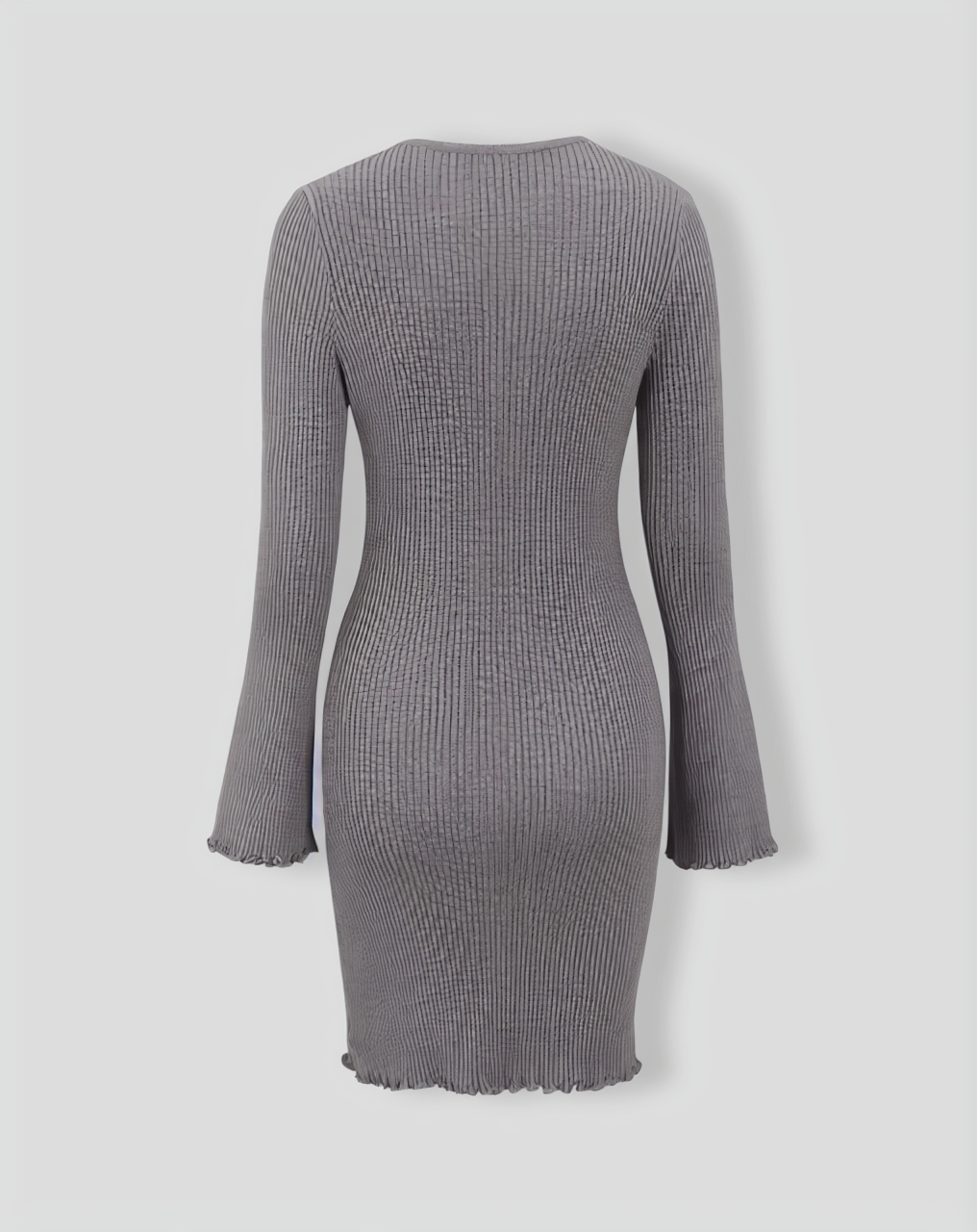 Grey Boat Neck Sweater Mini Dress