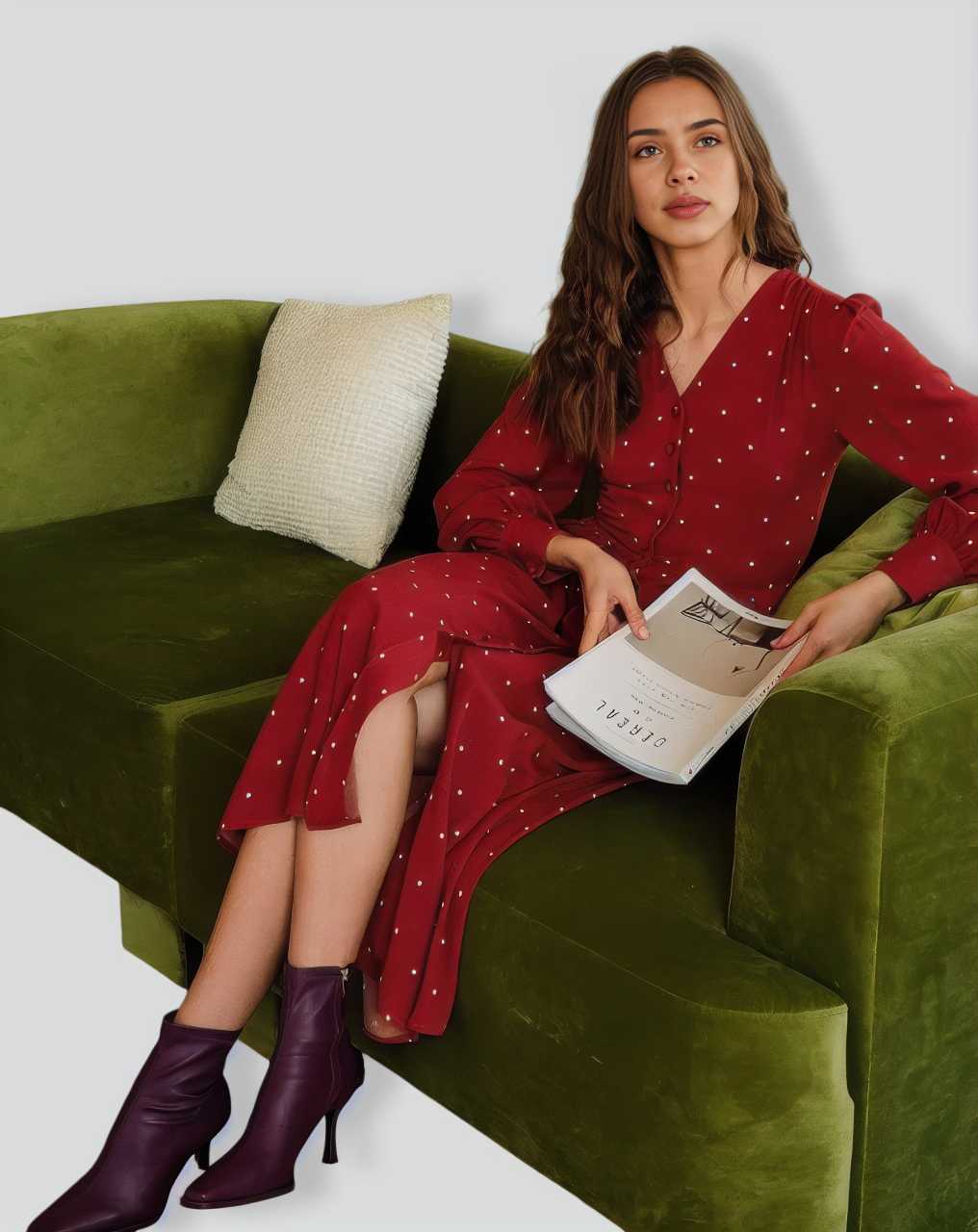 The Polka Dot Pleated Midi Dress