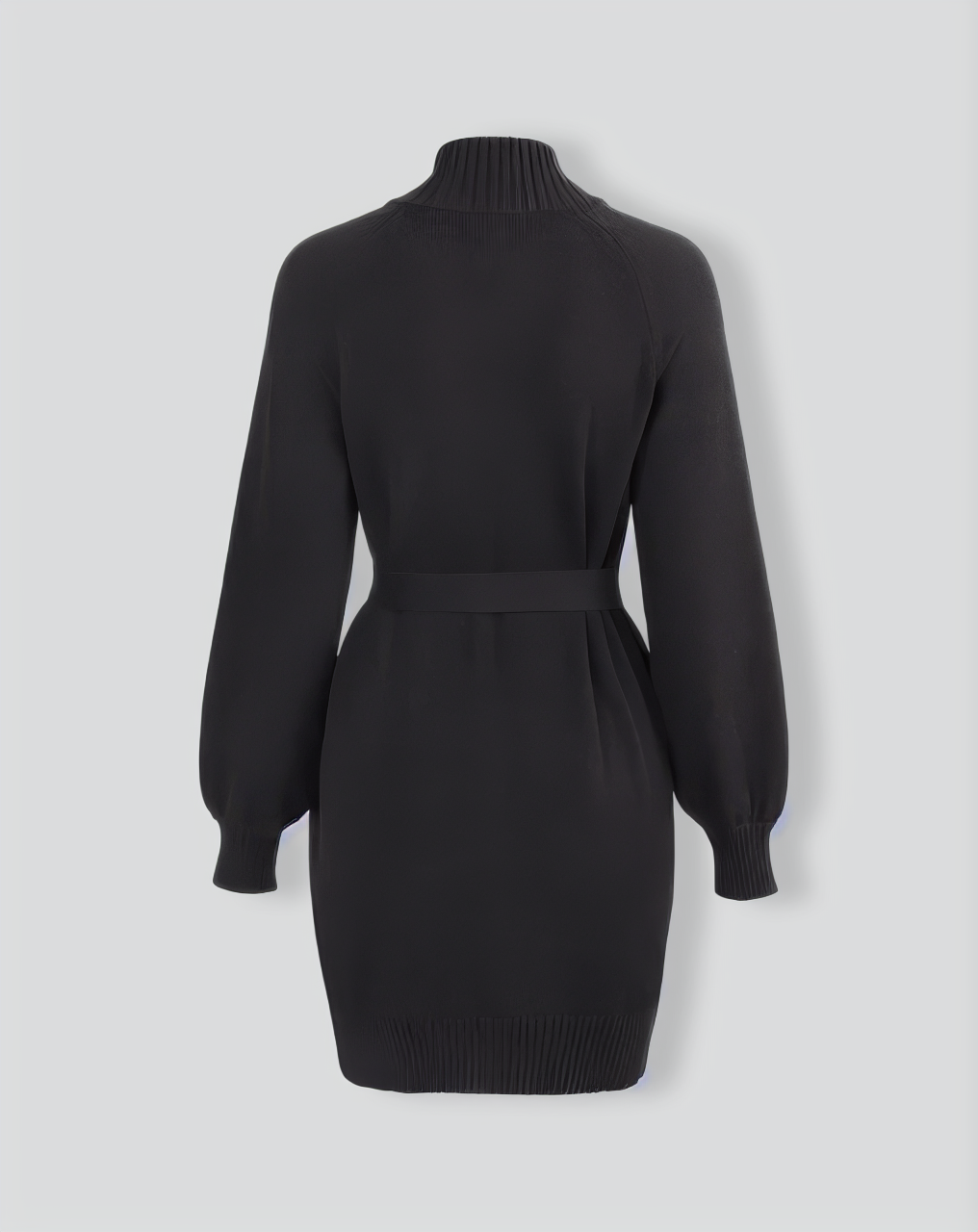 The Black Lantern Sleeve Sweater Mini Dress