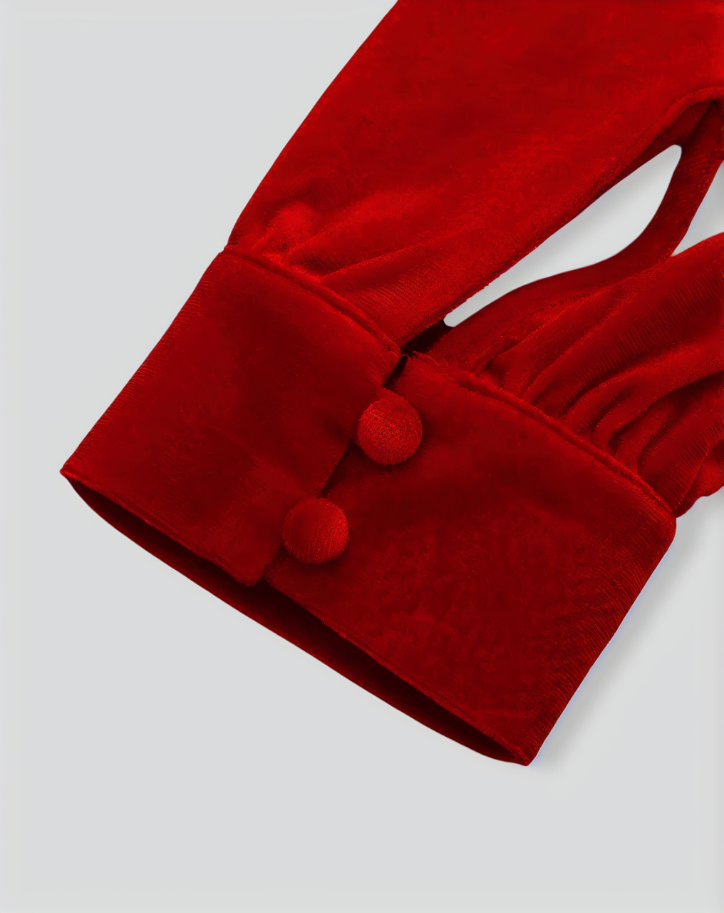 Red Velvet Puffed Sleeve A-Line Mini Dress