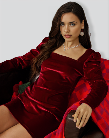 The Velvet Square Neckline Bodycon Dress