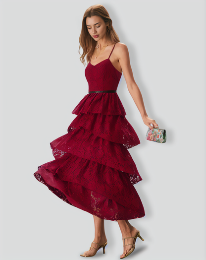 Sweetheart Neck Lace Maxi Dress